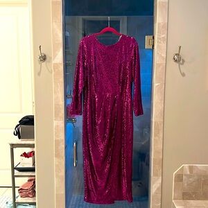 Magenta size 14 Eloquii sequin dress, new with tags